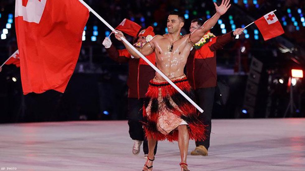 Tonga's Hunky, Shirtless Flag Bearer Is Making the Internet Thirsty AF