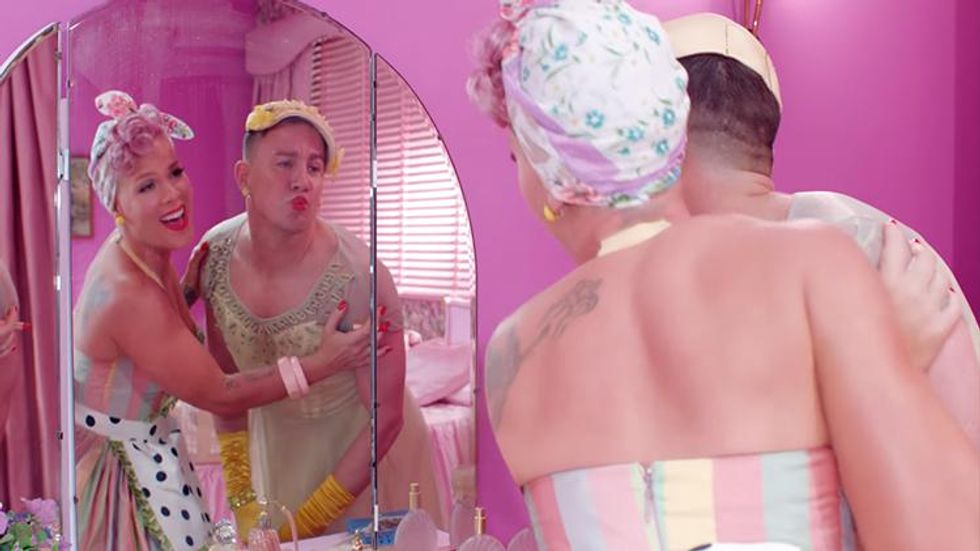 P!nk and Channing Tatum Do Drag & Dabble in BDSM in 'Beautiful Trauma' Music Video