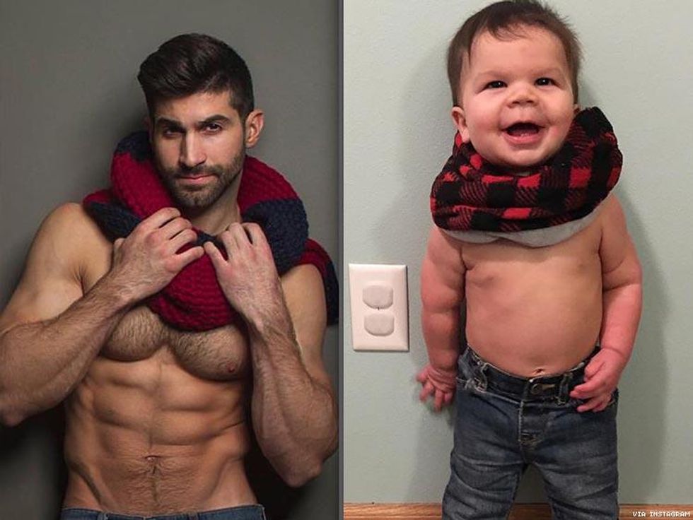 A Baby Recreated This Model's Thirst Traps in the Most Adorable Way