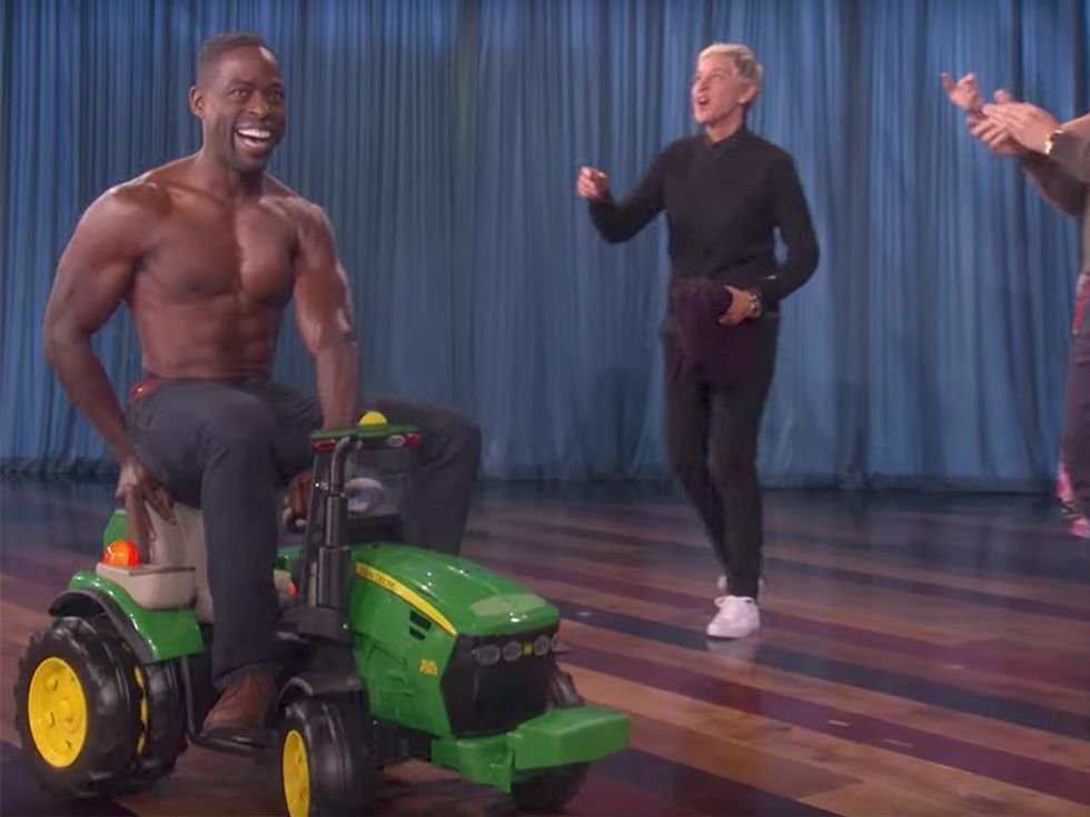 Sterling K. Brown Went for a Shirtless Tractor Ride on Ellen's Show