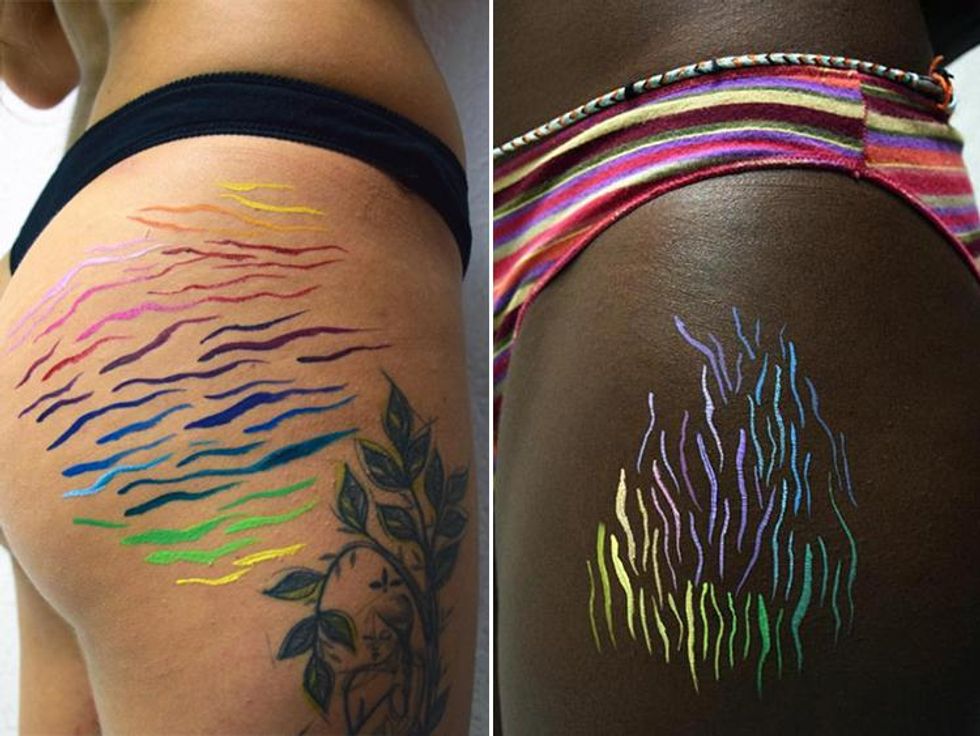 This Artist Transforms Stretch Marks into Body Positive Rainbow Art