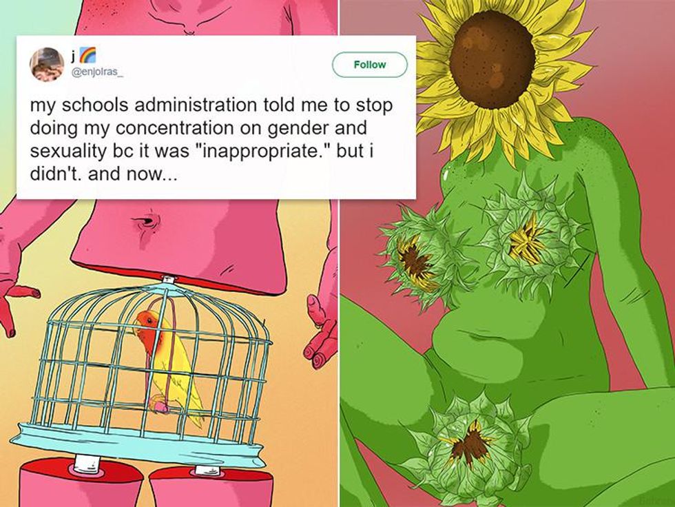 This Teen's Queer Art Was Deemed 'Inappropriate' by His School and His Clapback Was Perfect