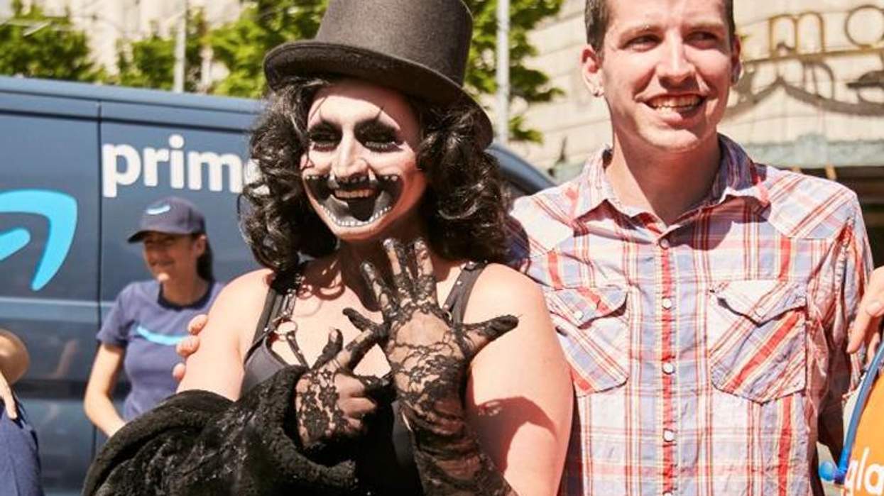 <p>The Babadook Got Engaged at Seattle Pride Because 2017</p>