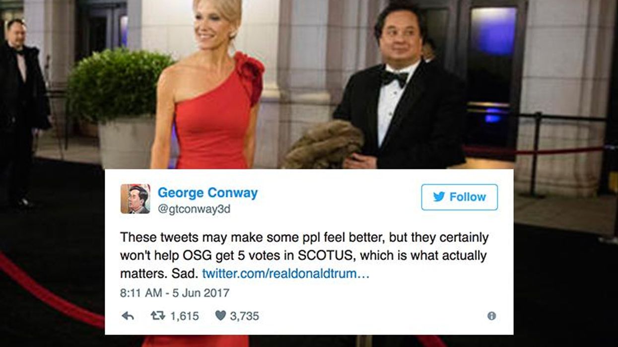 Kellyanne Conway's Husband Just Threw Shade At Trump, And Liberals Are Cheering