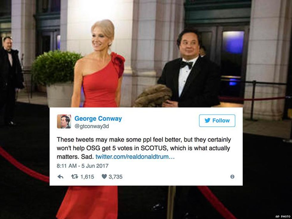 Kellyanne Conway's Husband Just Threw Shade At Trump, And Liberals Are Cheering