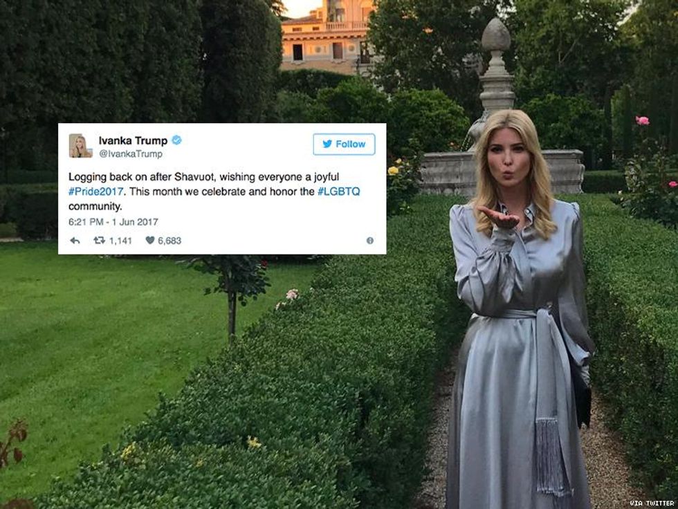 Ivanka Just Tweeted in Honor of LGBT Pride Month—It Didn't Go So Well