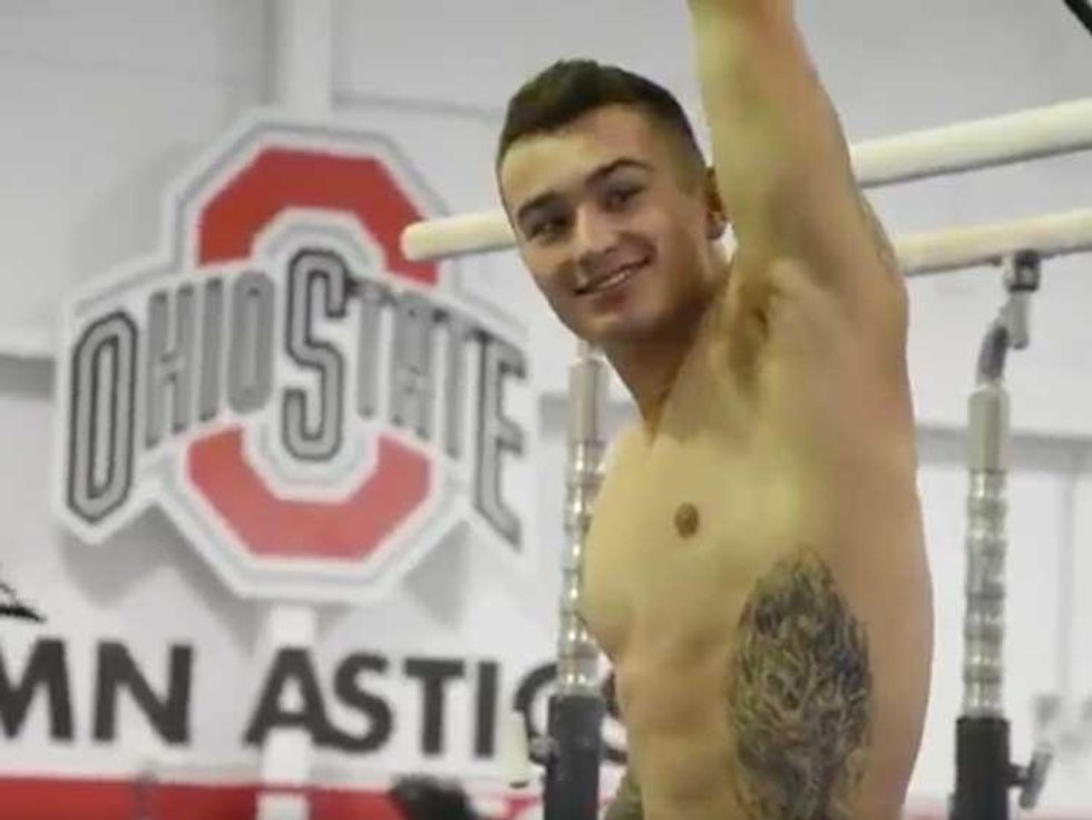 Watch Ohio State University Men's Gymnastic Champs Tumble Topless 