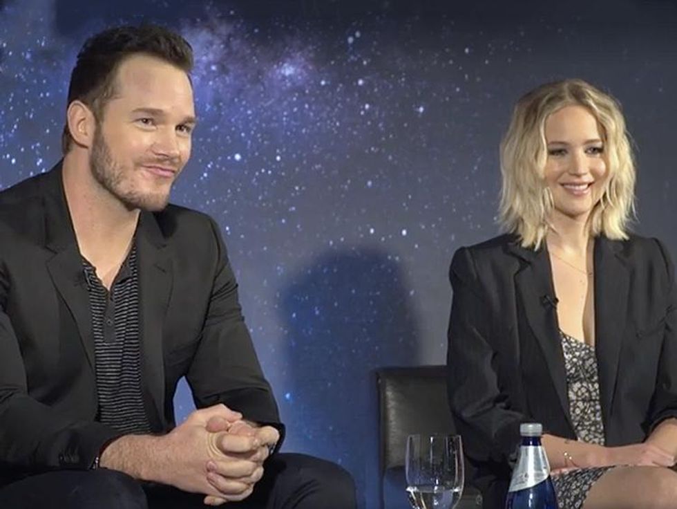 Chris Pratt and Jennifer Lawrence Talk 'Passengers' and Galactic Gays
