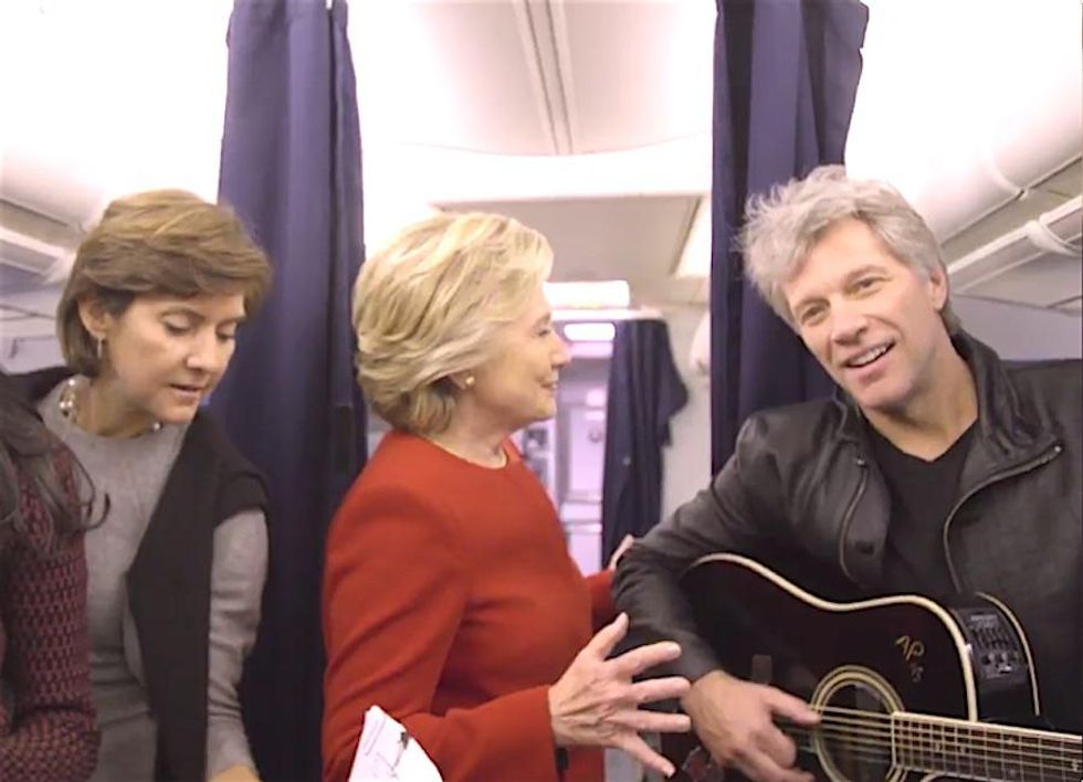 Hillary Clinton, Jon Bon Jovi, and Friends Nailed the Mannequin Challenge 