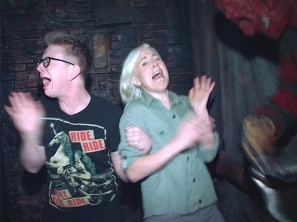 Tyler Oakley and Hannah Hart Brave a Haunted House So You Don't Have To