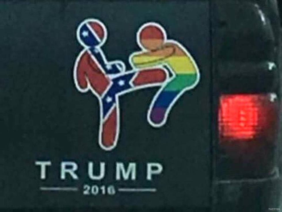 This LGBT-Bashing Bumper Sticker on a Pro-Trump Car Will Make You Sick