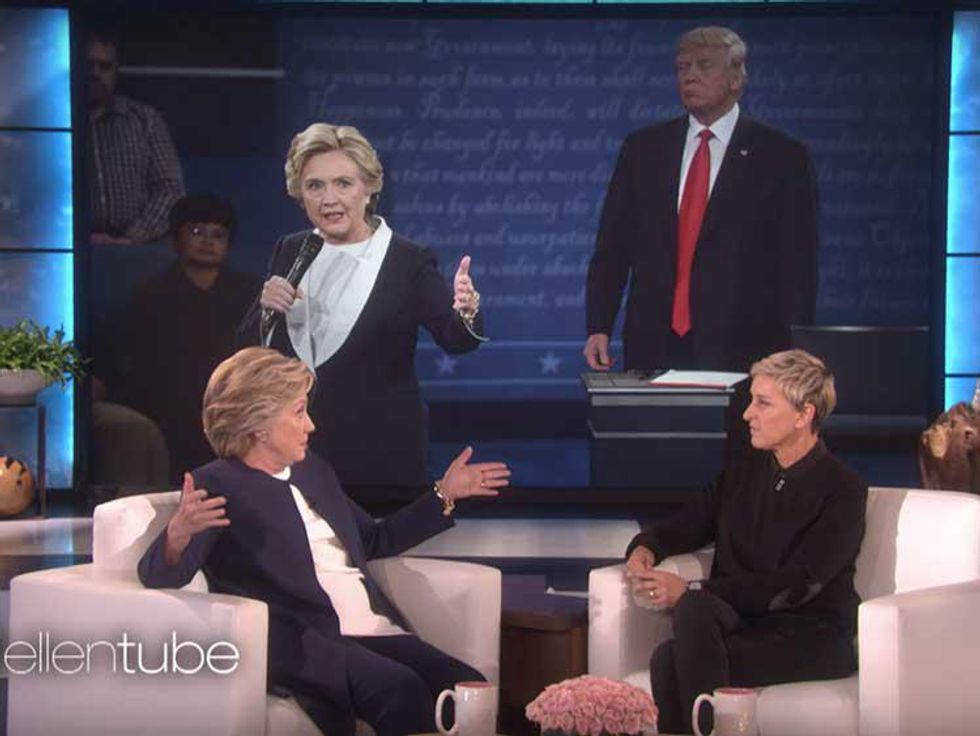 Hillary Clinton Was as Weirded Out By Trump's Stalking as We Were 