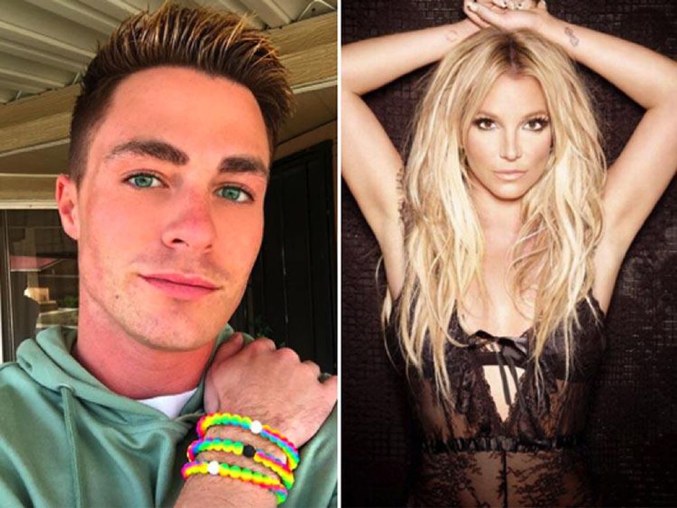 Colton Haynes Fangirling on Stage With Britney Spears Is All of Us 
