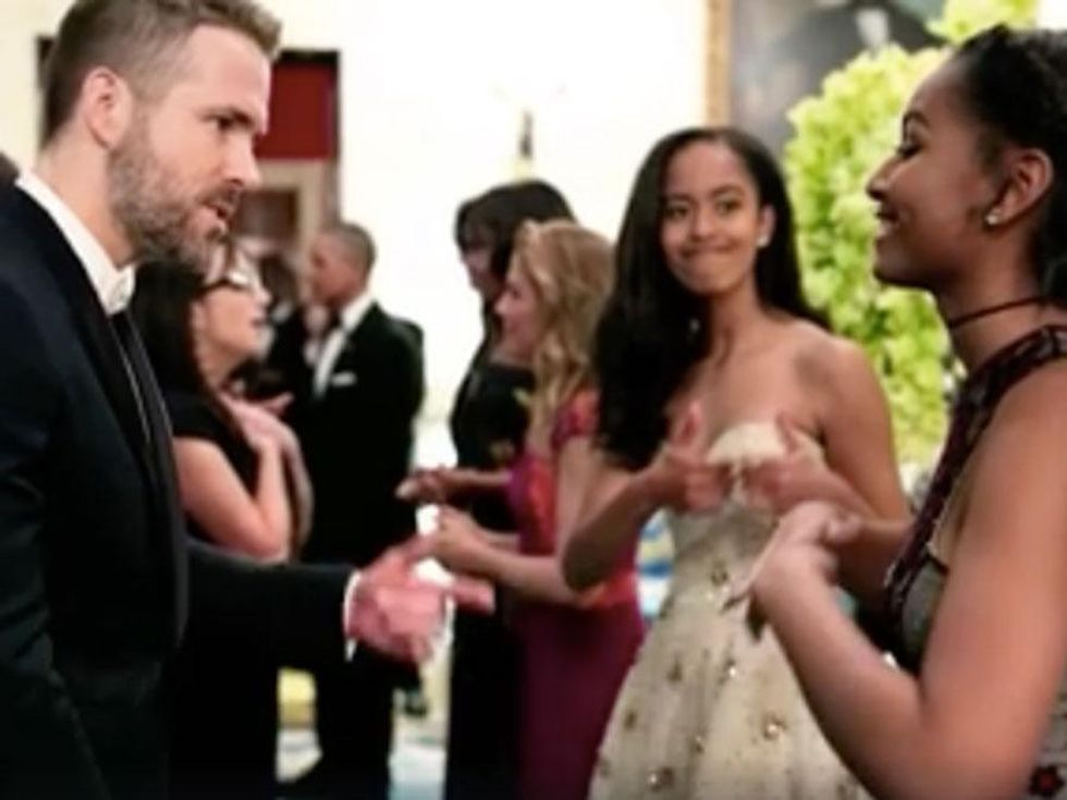 Sasha and Malia Obama Steal the Show at Their First State Dinner
