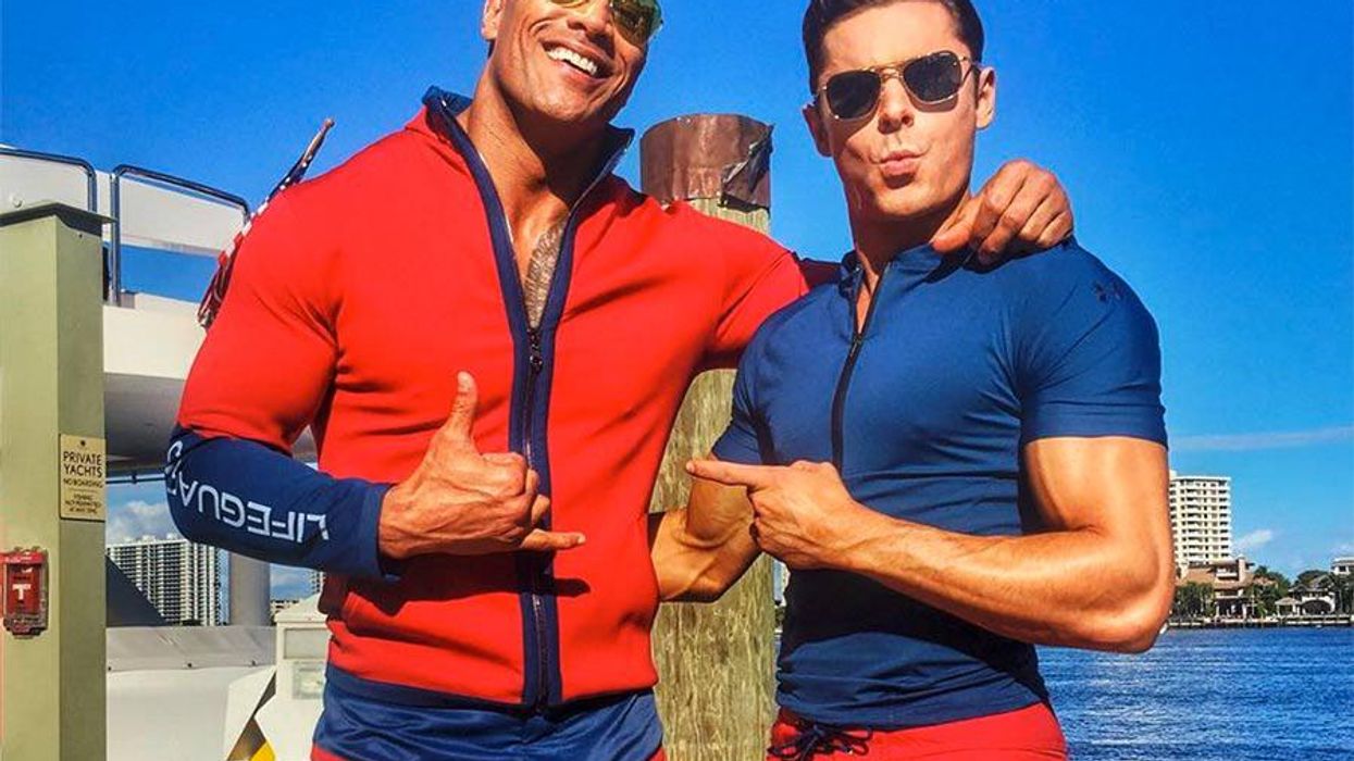 <p>Zac Efron and Dwayne Johnson Heat up the Set of Baywatch</p>