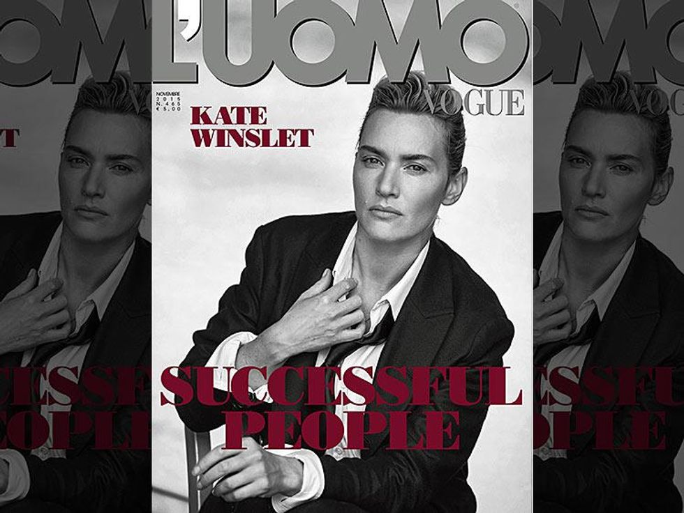 Pic of the Day: Kate Winslet Smolders in a Suit on the Cover of L'Uomo Vogue