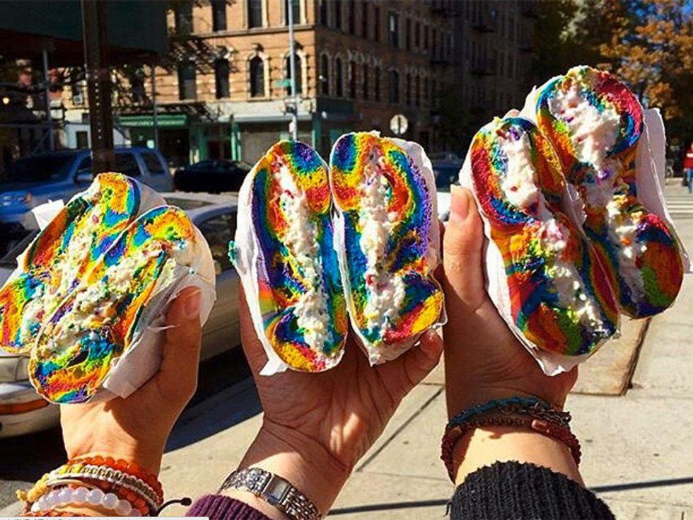 You Must Try This Rainbow Bagel That Tastes Like Fruity Pebbles