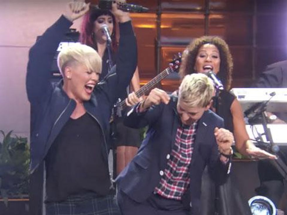 WATCH: P!nk Performing Ellen DeGeneres's New Theme Song Live Will Make Your Day 