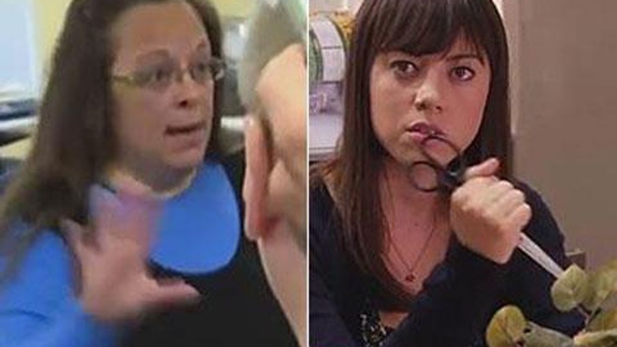 <p>WATCH: Kim Davis Stars in <em>Clerks and Recreation</em> thanks to Funny or Die </p>