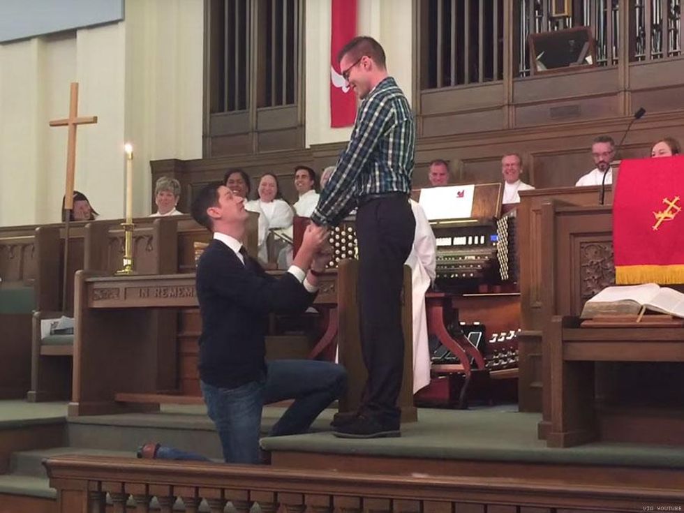 Adorable Gay Proposal Gets Standing Ovation ... In Church