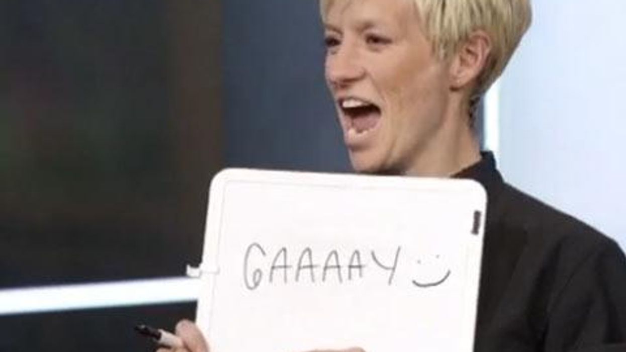 <p>World Cup Champion Megan Rapinoe Is in One Word 'GAAAAY'</p>