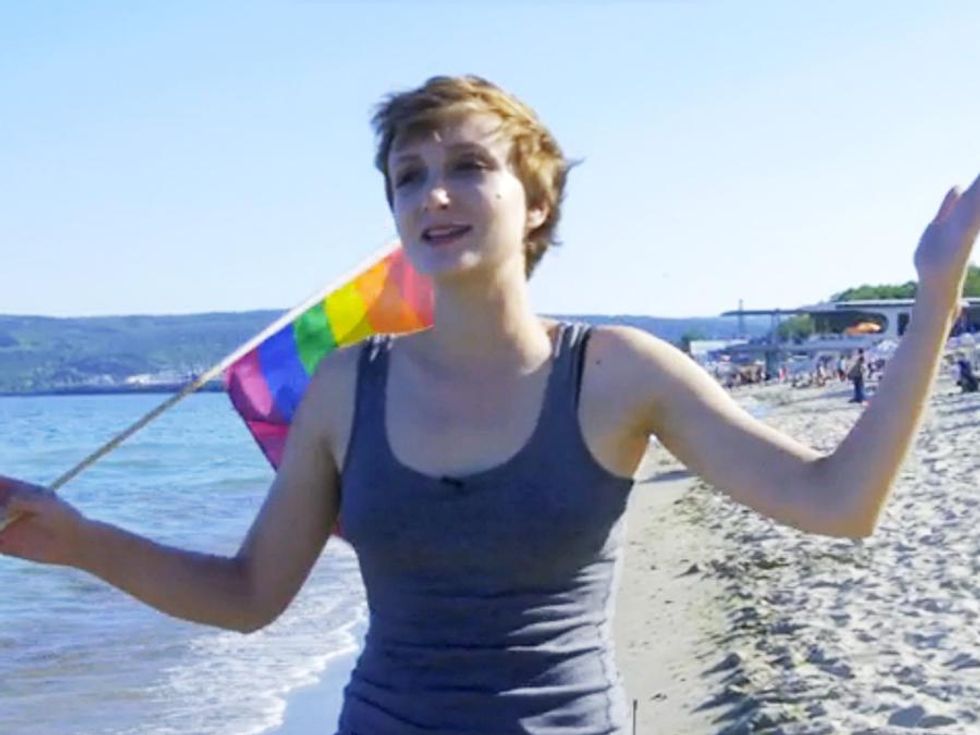 Taylor Talks LGBT Pride With Random Bulgarian Beach Goers