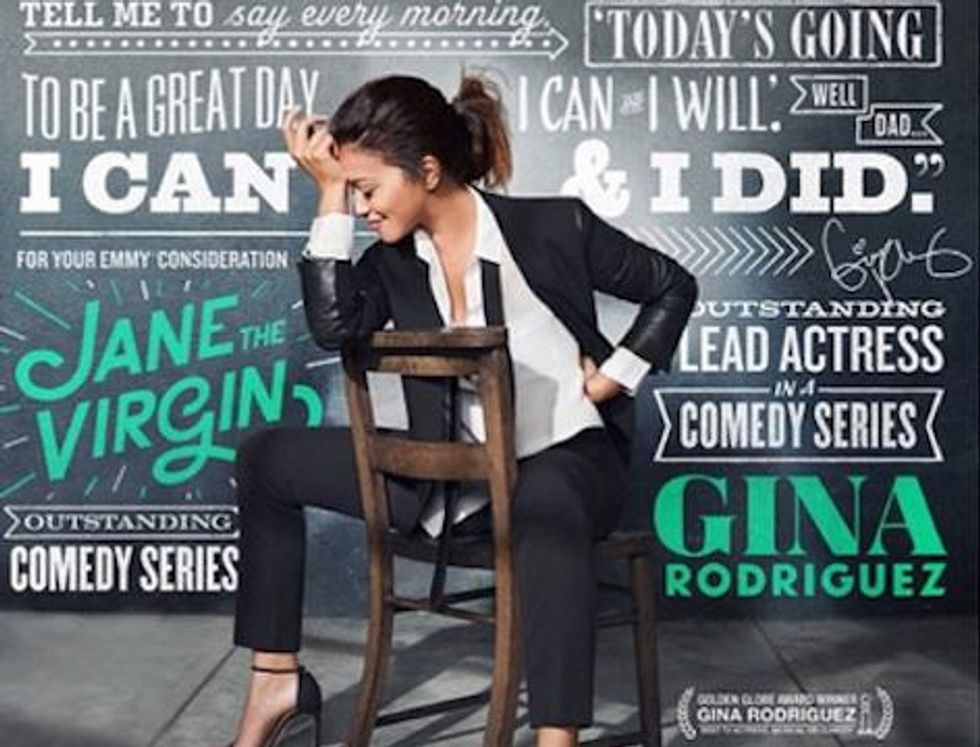 Pic of the Day: Jane the Virgin's Gina Rodriguez Rocks a Suit in New Emmy Campaign