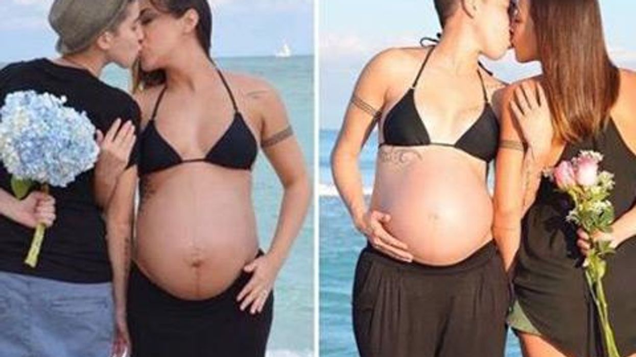 <p>Lesbian Moms' Pregnancy Photos Go Viral</p>
