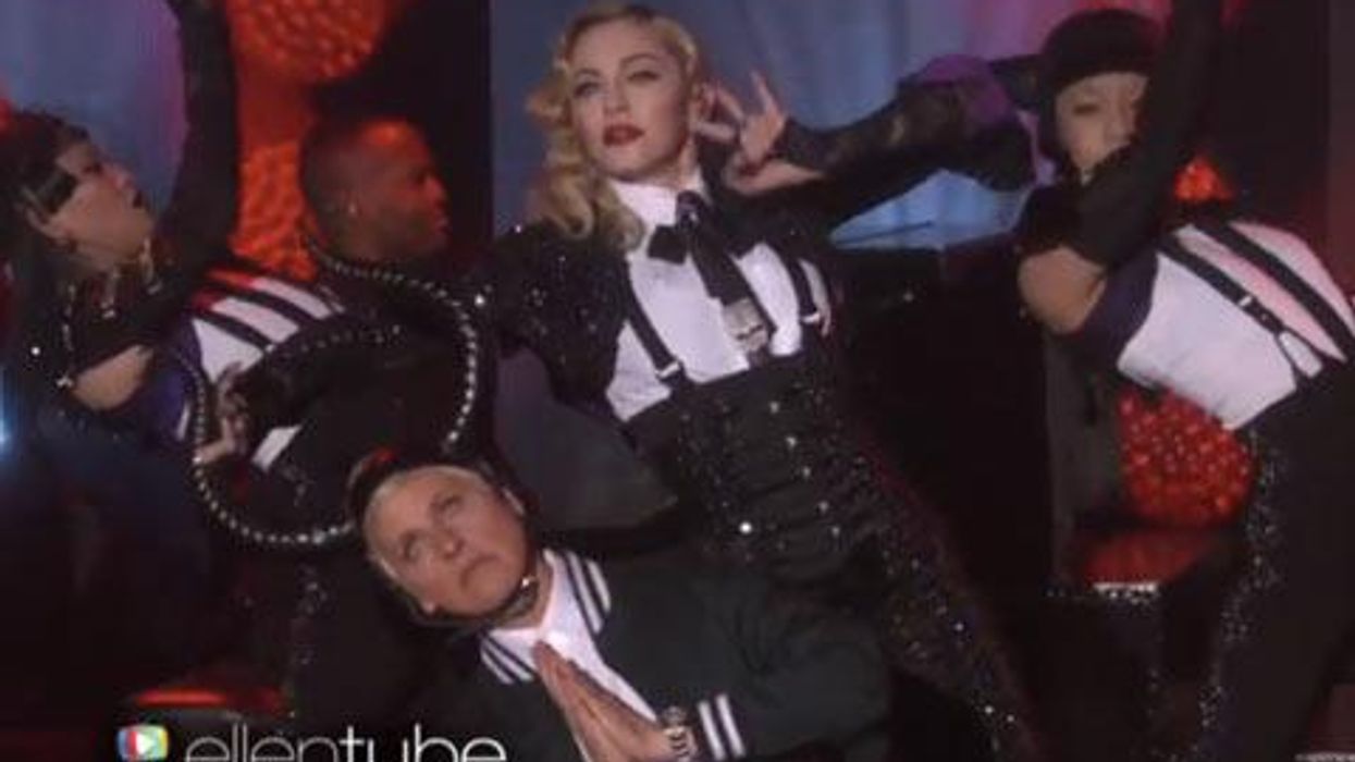 <p>WATCH: Ellen DeGeneres is Madonna's #1 Bull in This 'Living for Love' Performance</p>