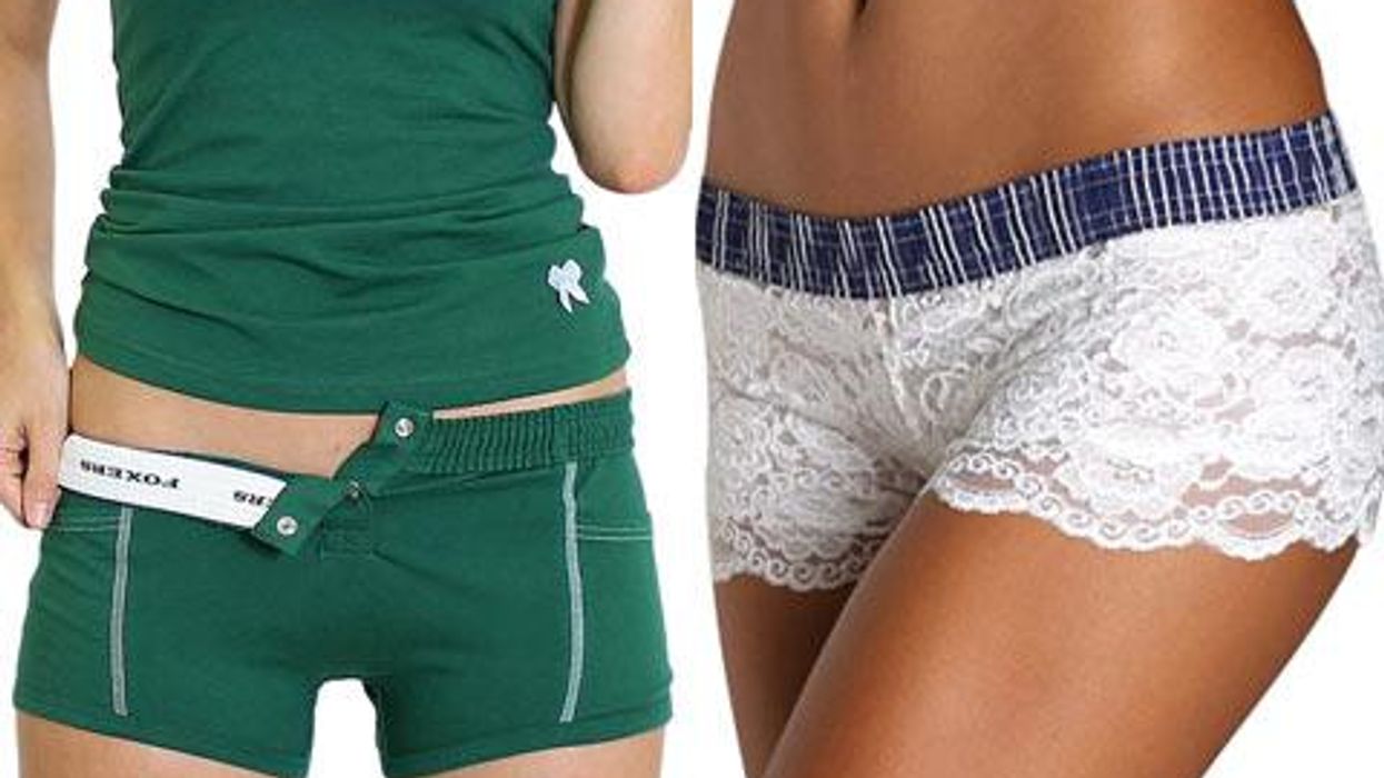 <p>Women Get Foxy in Foxers Boy Briefs</p>