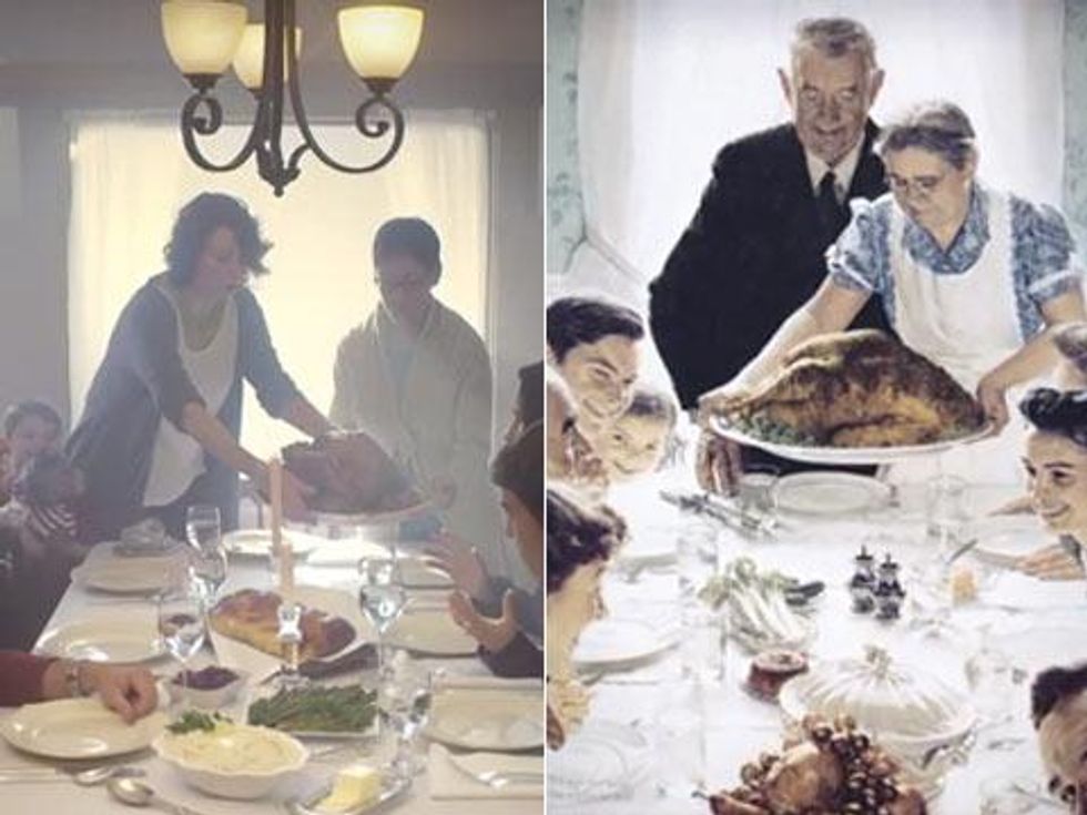 WATCH: Tylenol Reimagines Famed Rockwell Painting with Lesbian Moms 