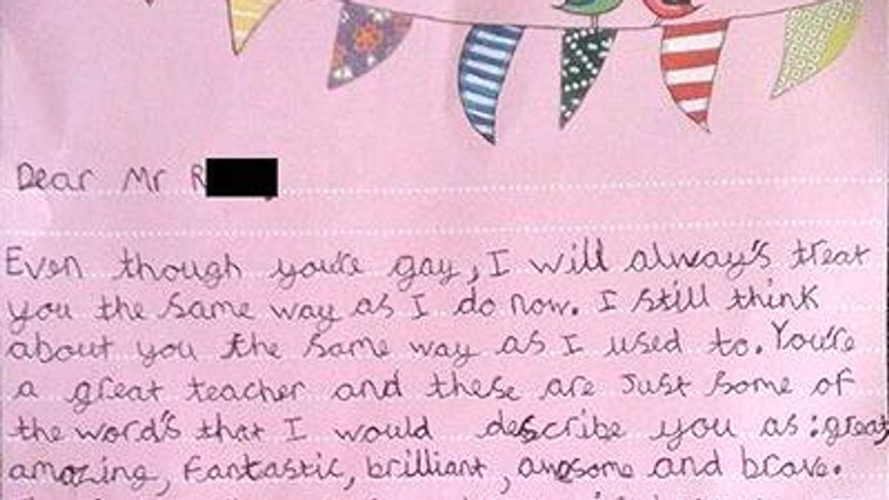 <p>9-Year-Old Girl's Adorable Letter to Newly Out Gay Teacher</p>