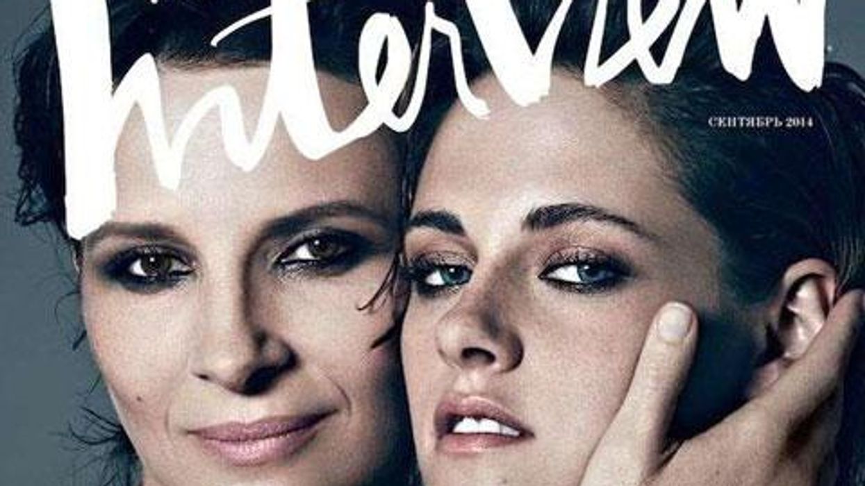 <p>Pic of the Day: Juliette Binoche and Kristen Stewart Cozy Up for <em>Interview </em></p>
