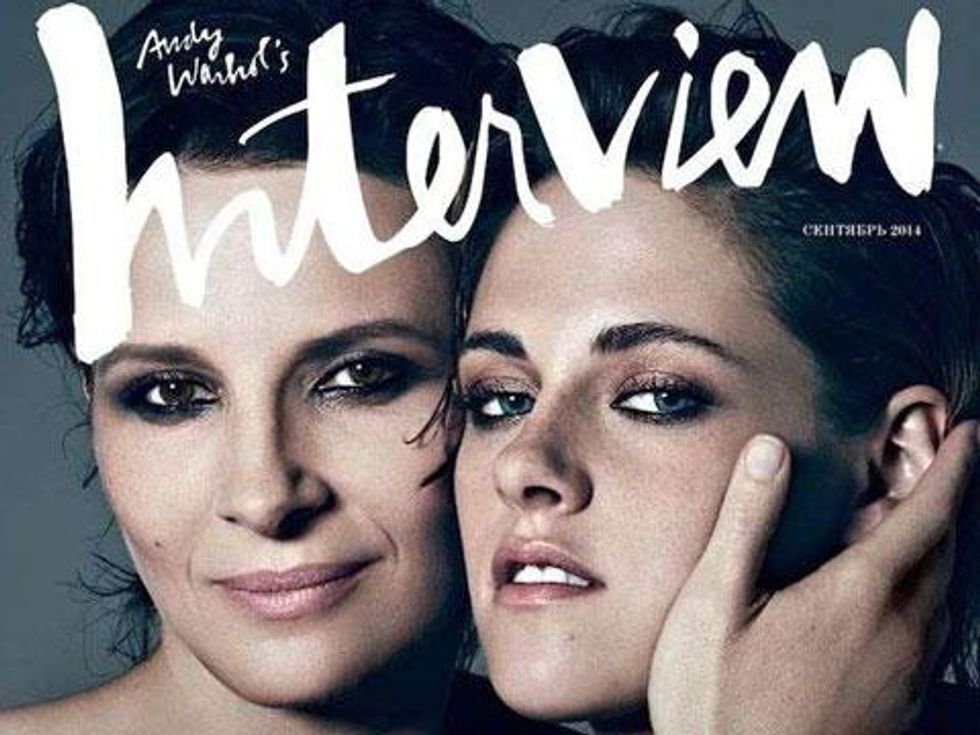 Pic of the Day: Juliette Binoche and Kristen Stewart Cozy Up for Interview 