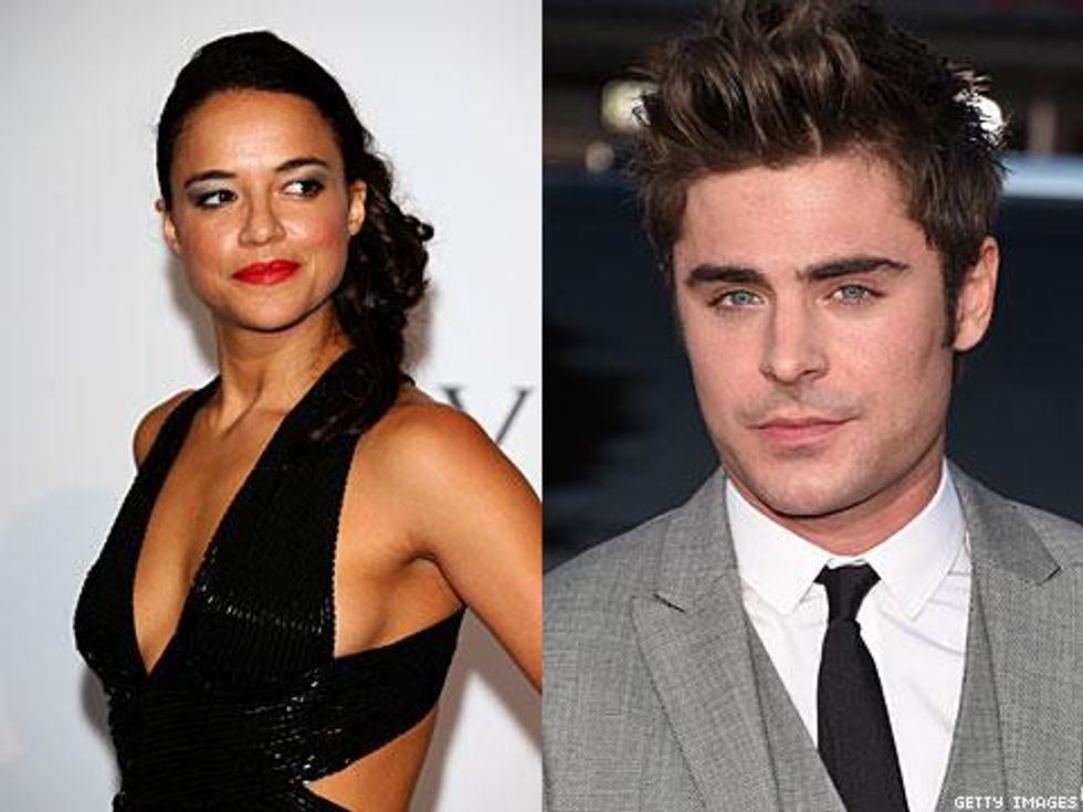 Michelle Rodriguez Gets Cozy in Italy — With Zac Efron?