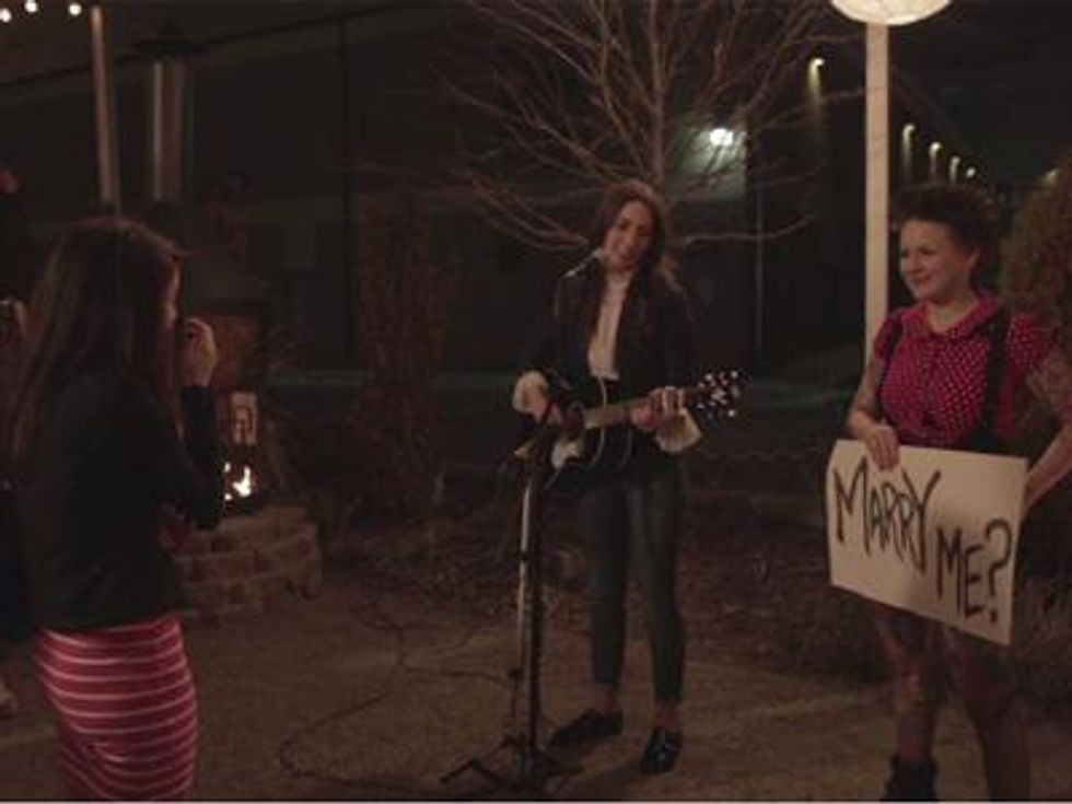 WATCH: Behind-the Scenes of Sara Bareilles Helping Lesbian Couple with Marriage Proposal