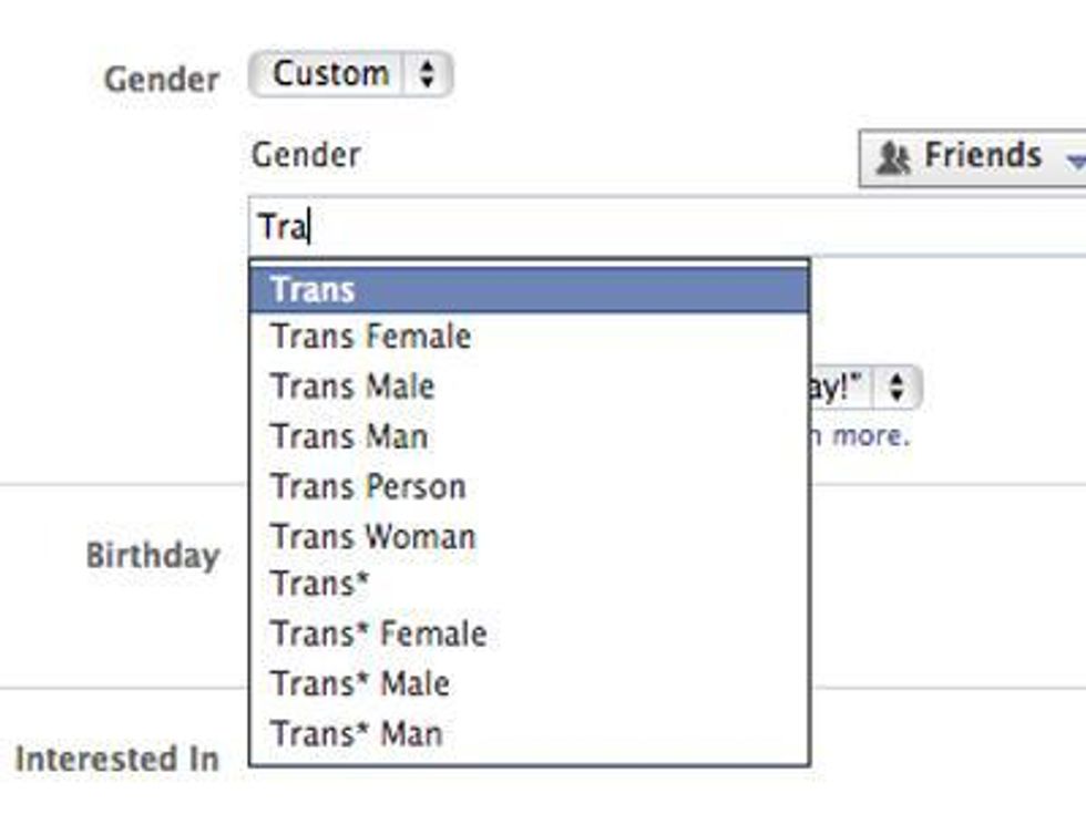 Facebook Expands Gender Options for Trans and Gender-Nonconforming Users