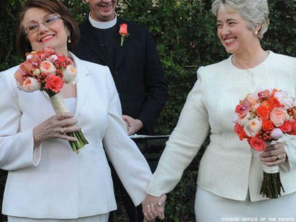 Houston Mayor Annise Parker Marries Her Partner of 23 Years in Palm Springs 