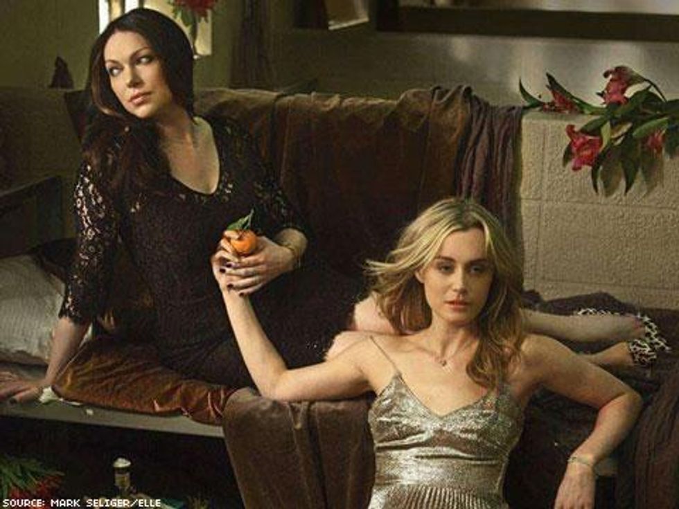 Shot of the Day: Taylor Schilling and Laura Prepon Sizzle for Elle's Orange Is the New Black Spread 