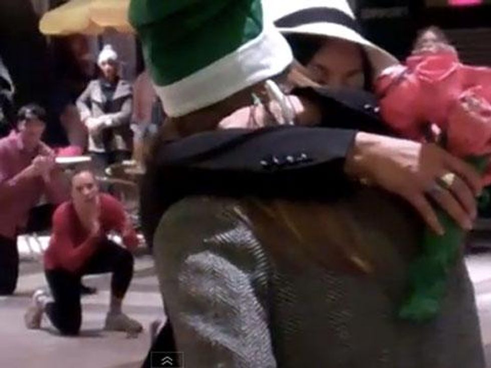 WATCH: Lesbian Marriage Proposal to A Christmasy Flash Mob Is the BEST Ever! 