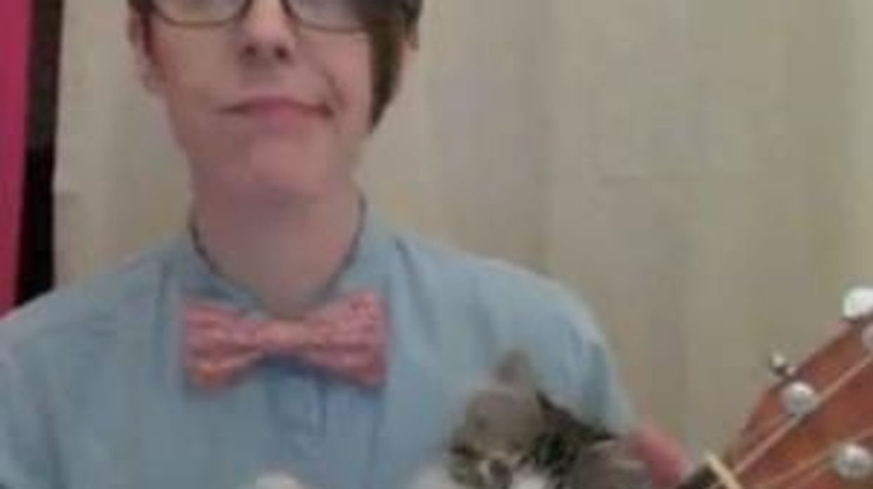 WATCH: Cute Girl in Bowtie Sings Nerdy Love Song feat. Kitten On Ukelele