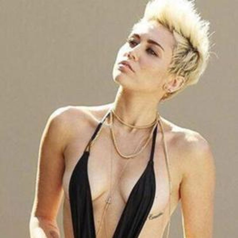 Shot of the Day: Miley Cyrus Channels Borat in Full-Body Thong