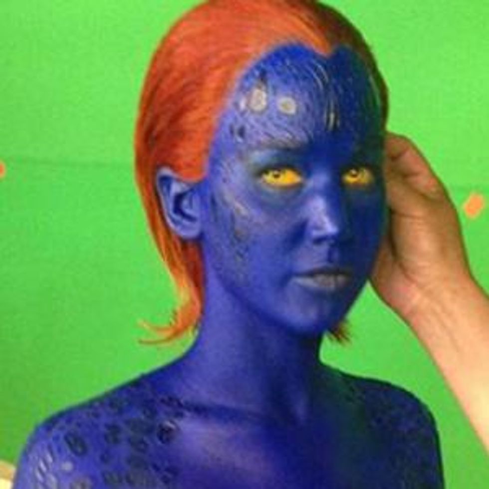 Shot  of the Day: Jennifer Lawrence Feeling Blue As X-Men's Mystique