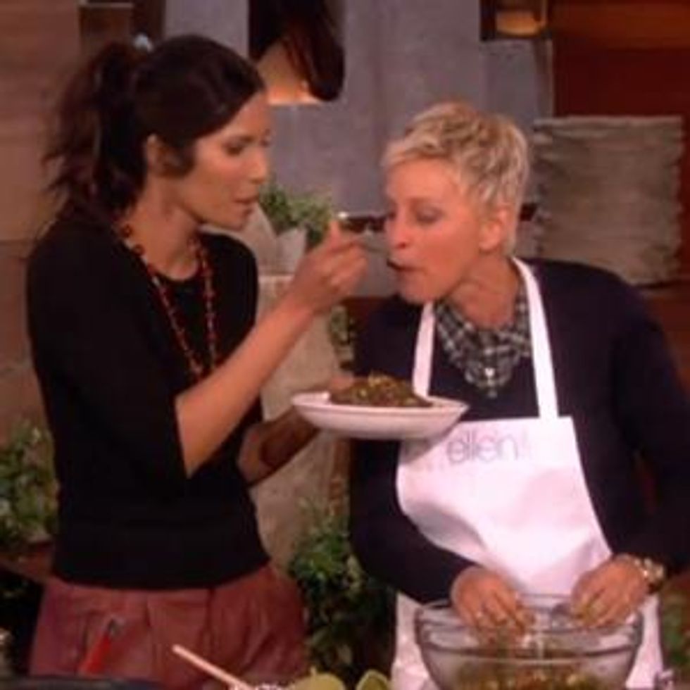 Watch: Padma Lakshmi Courts Ellen DeGeneres in the Kitchen