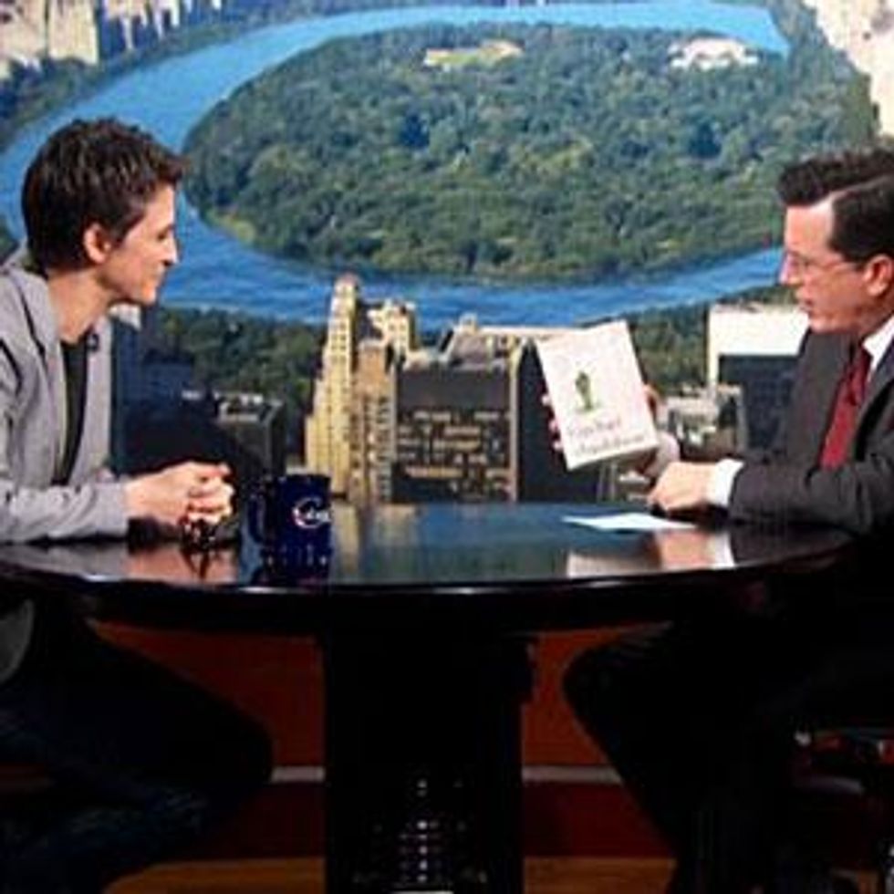 Watch: Almost Gleeful Rachel Maddow Breaks Down Election Results with Stephen Colbert 