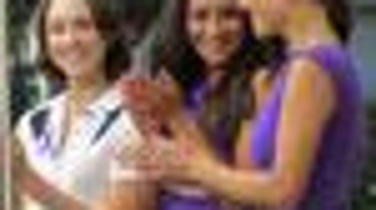 Shot of the Day: 'Pretty Little Liars' Shay Mitchell and Troian Bellisario Go Purple for Spirit Day