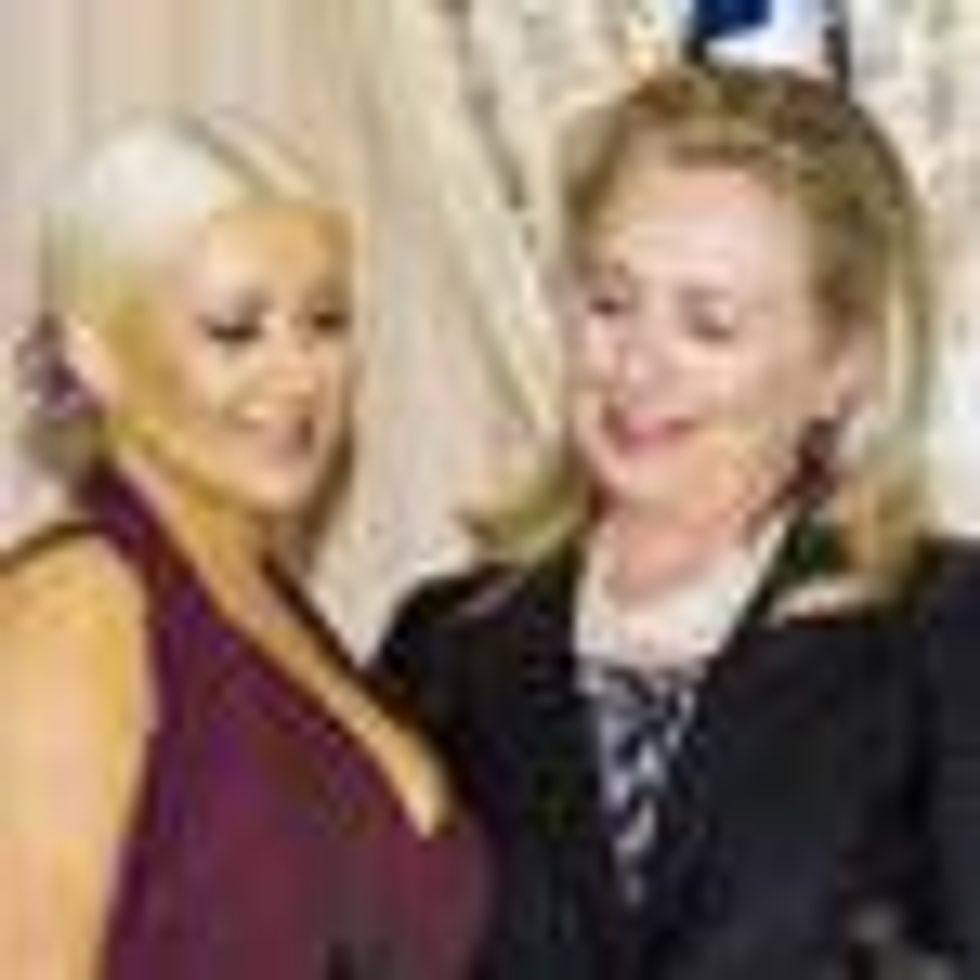 Shot of the Day: Hillary Clinton, Christina Aguilera and Her Cleavage for the World Food Programme