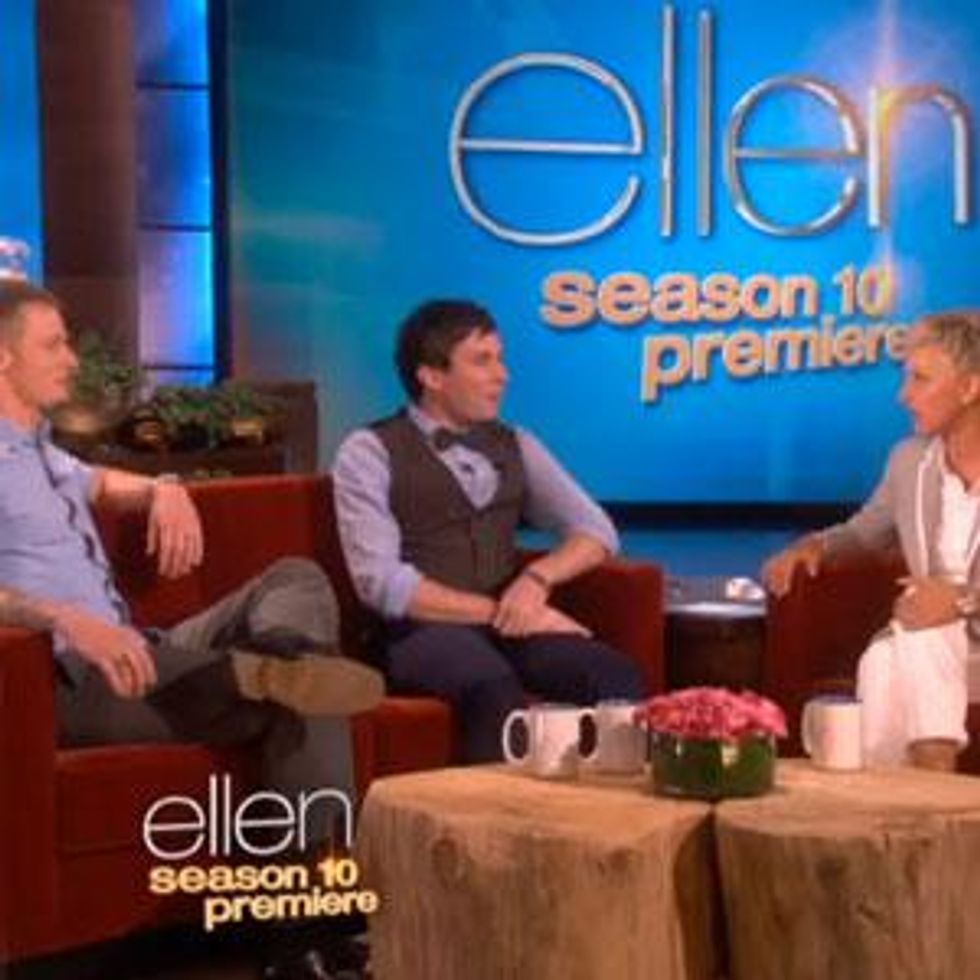 Watch: Ellen Gives $25K Each to Bullied Gay Student and Auto Body Shop Owner 
