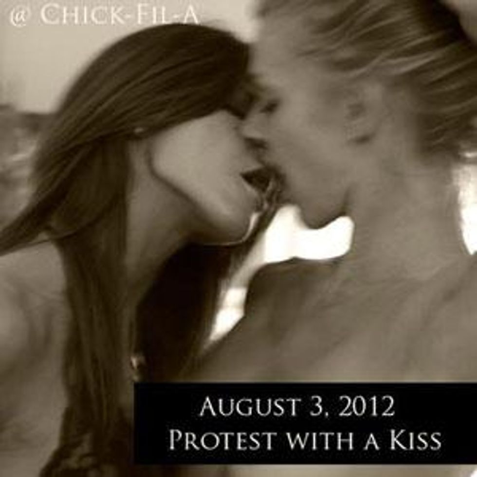 Shot of the Day: Renee Jacobs' Flyer for Same-Sex Kiss Day at Chick-Fil-A