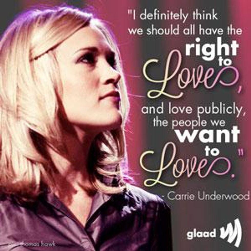 #SupportCarrie Underwood's Support of Same-Sex Marriage